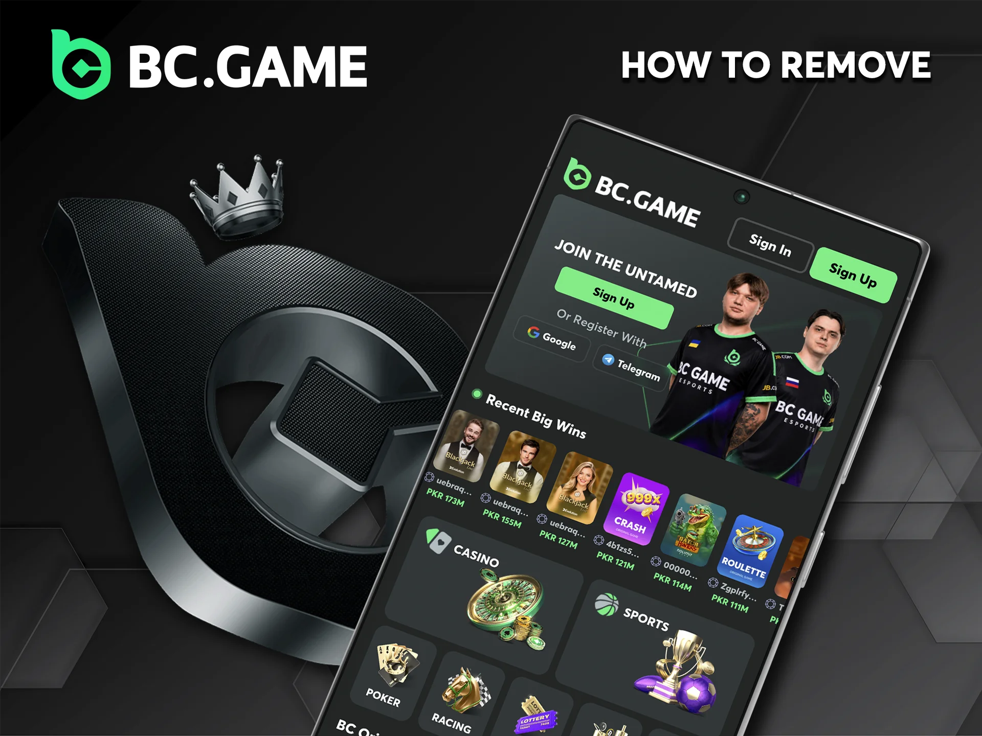 Follow the instructions for quickly uninstalling the BC Game app.