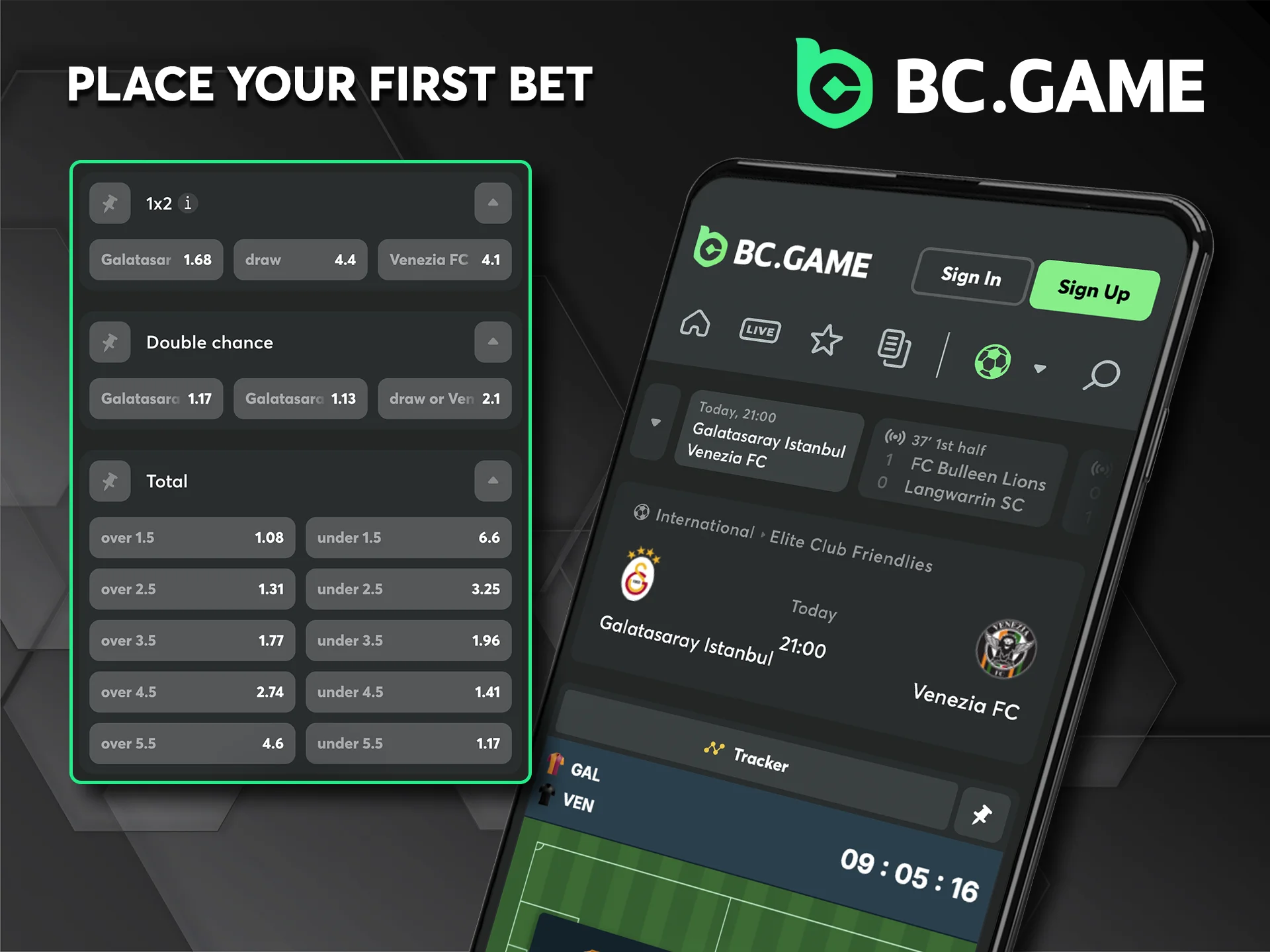 Follow these instructions to help you place your first bet on the BC Game website.