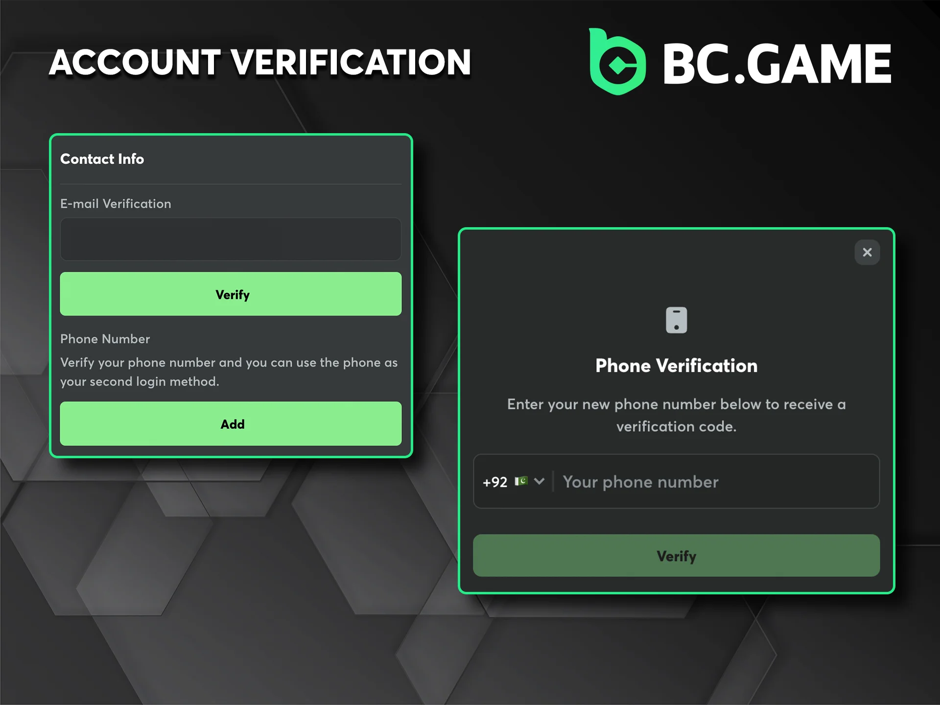 Verify your account on the BC Game website to unlock all its features.