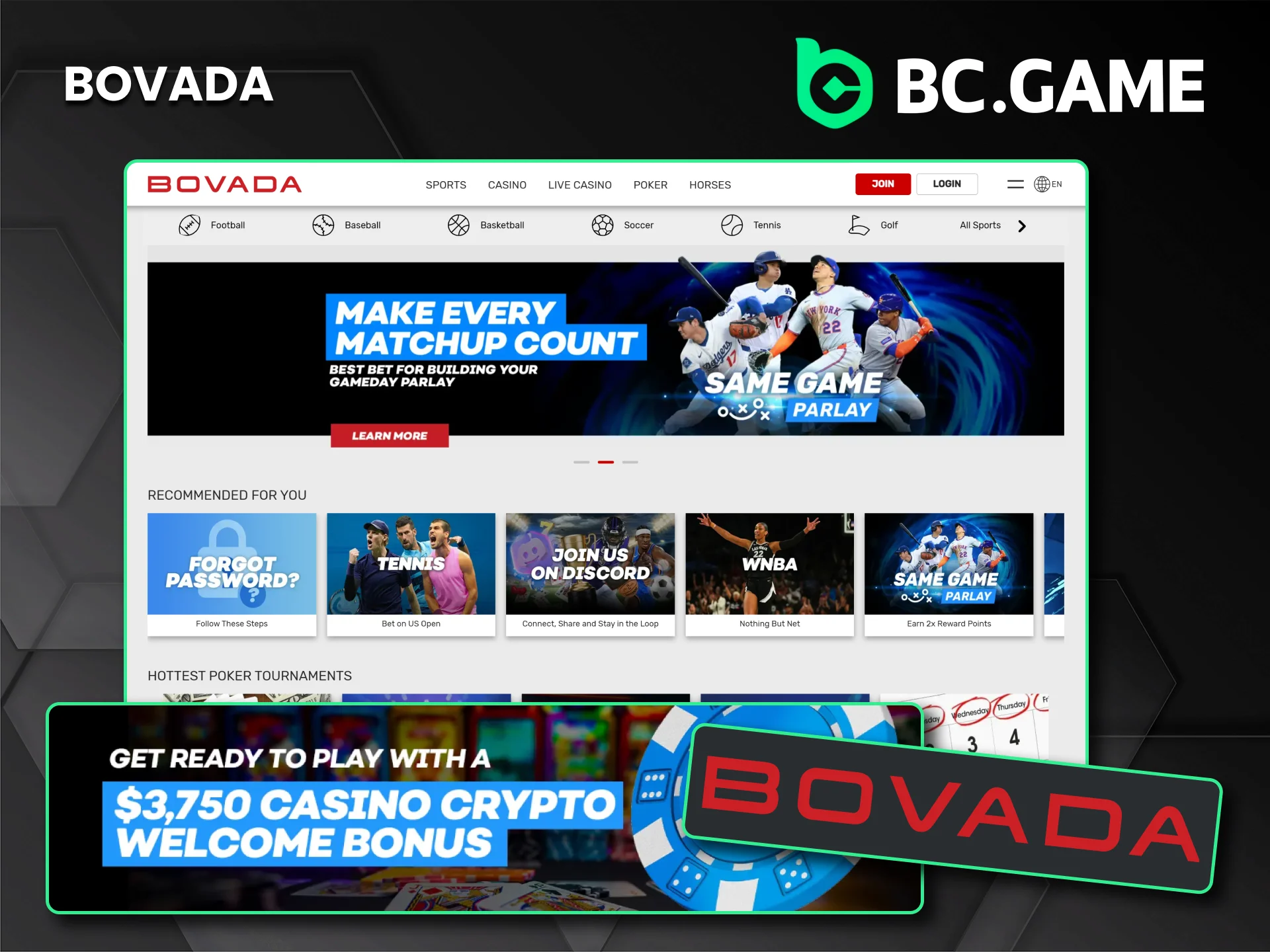Join Bovada Casino — an alternative to the BC Game platform — and play your favorite games.